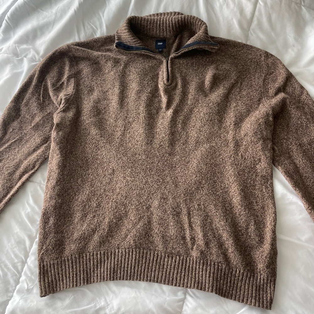 GAP Men's Quarter Zip Brown Sweater